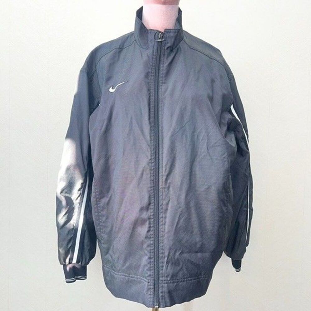 Vintage 90s Nike Long Sleeve Black Windbreaker Full Zip Track Jacket Mens Size S